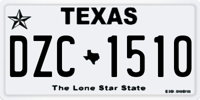 TX license plate DZC1510