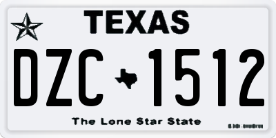 TX license plate DZC1512