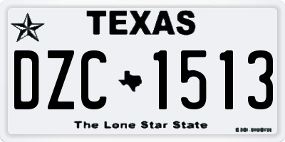 TX license plate DZC1513