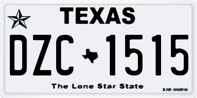 TX license plate DZC1515