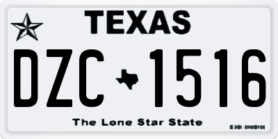 TX license plate DZC1516