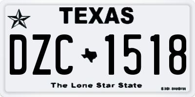 TX license plate DZC1518