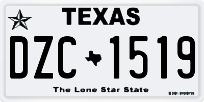 TX license plate DZC1519