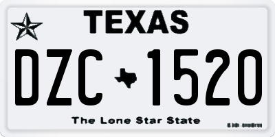 TX license plate DZC1520