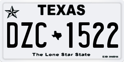 TX license plate DZC1522