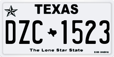 TX license plate DZC1523