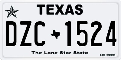 TX license plate DZC1524