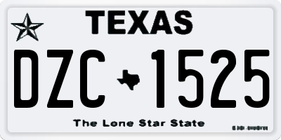 TX license plate DZC1525