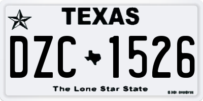 TX license plate DZC1526