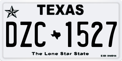 TX license plate DZC1527