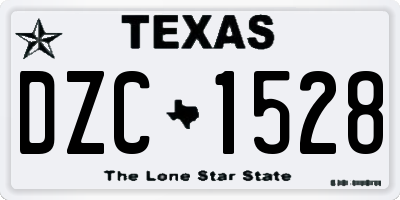 TX license plate DZC1528