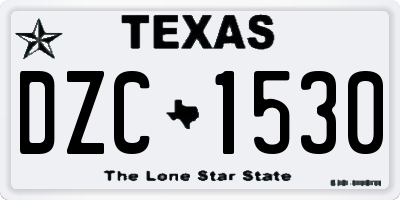TX license plate DZC1530