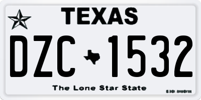 TX license plate DZC1532