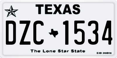 TX license plate DZC1534