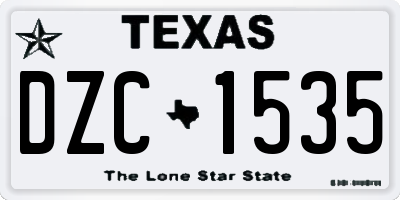 TX license plate DZC1535