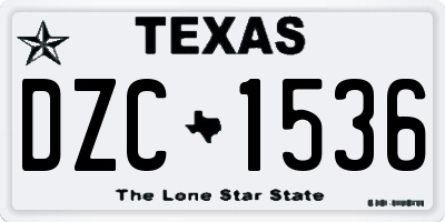 TX license plate DZC1536