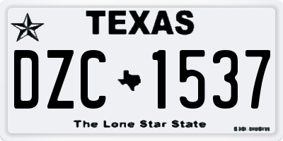 TX license plate DZC1537