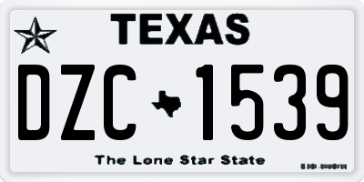 TX license plate DZC1539