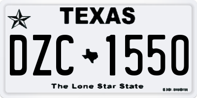 TX license plate DZC1550