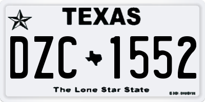 TX license plate DZC1552