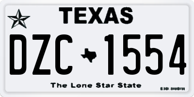 TX license plate DZC1554