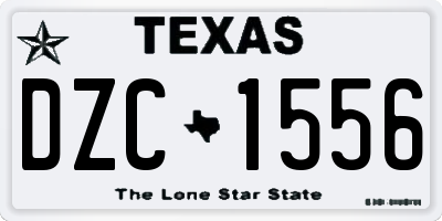 TX license plate DZC1556