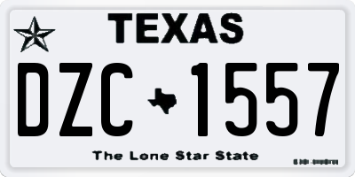 TX license plate DZC1557