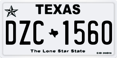 TX license plate DZC1560