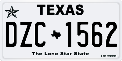 TX license plate DZC1562