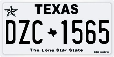 TX license plate DZC1565