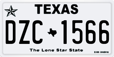 TX license plate DZC1566