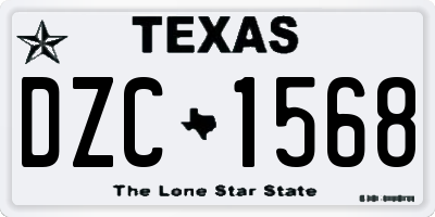 TX license plate DZC1568