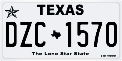 TX license plate DZC1570