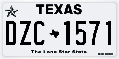 TX license plate DZC1571