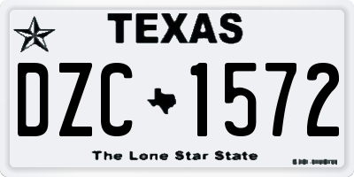 TX license plate DZC1572