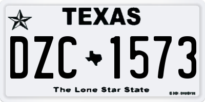 TX license plate DZC1573