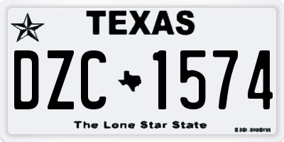 TX license plate DZC1574