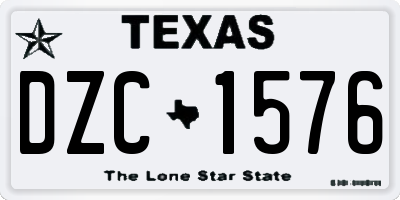 TX license plate DZC1576