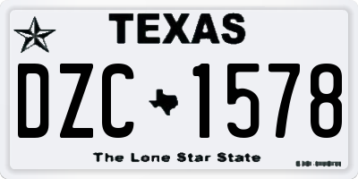 TX license plate DZC1578