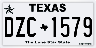 TX license plate DZC1579