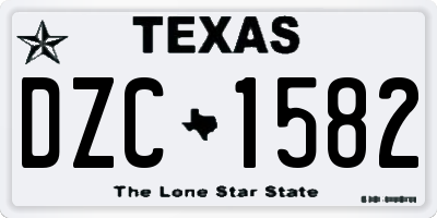 TX license plate DZC1582