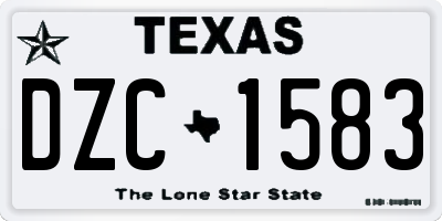 TX license plate DZC1583