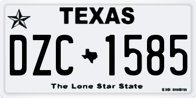 TX license plate DZC1585