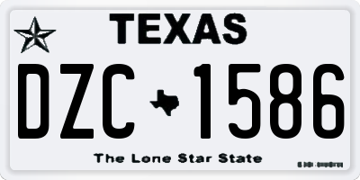TX license plate DZC1586