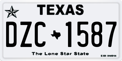 TX license plate DZC1587