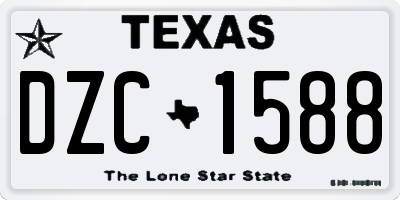 TX license plate DZC1588