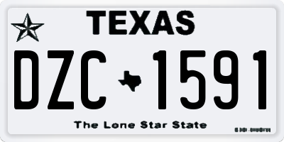 TX license plate DZC1591