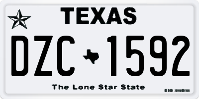 TX license plate DZC1592