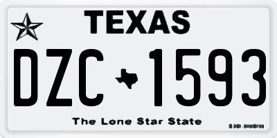 TX license plate DZC1593