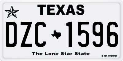 TX license plate DZC1596